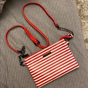 Charles & Keith Red White Stripes Crossbody Bag